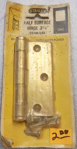 Stanley CD164 Half Surface Standard Weight 3-1/2" Hinge in Brass