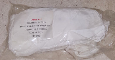 Cotton Inspection Industrial Gloves - Dozen Ladies Size