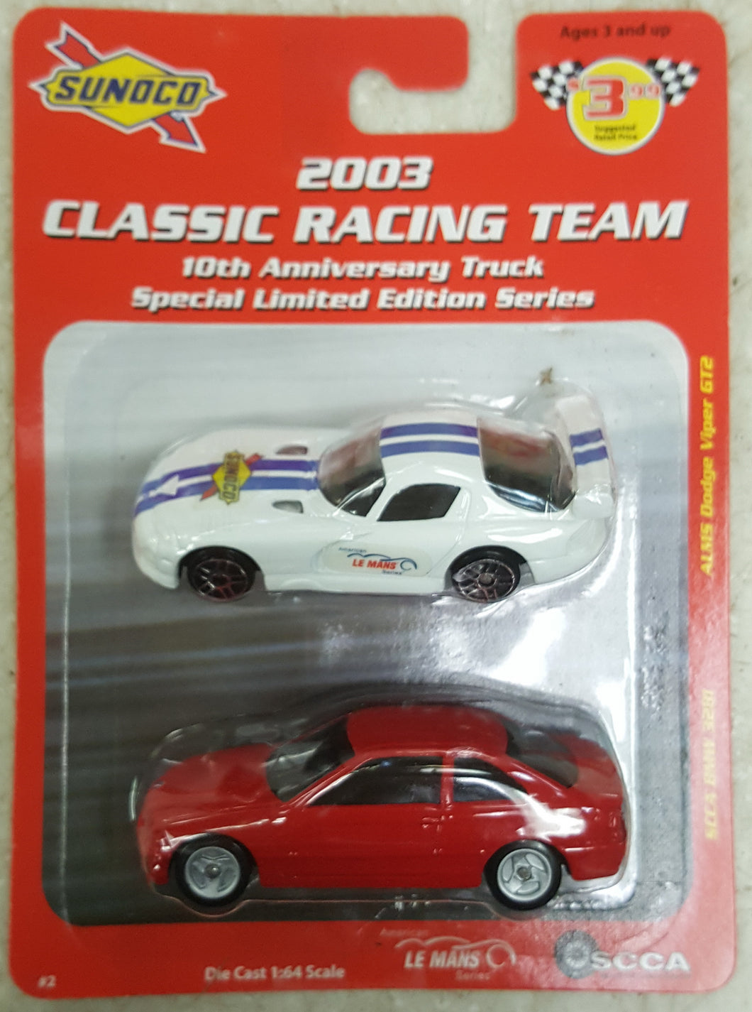 2003 Maisto Sunoco Classic Racing Team 1:64 Diecast 2-Car BMW, Viper Set