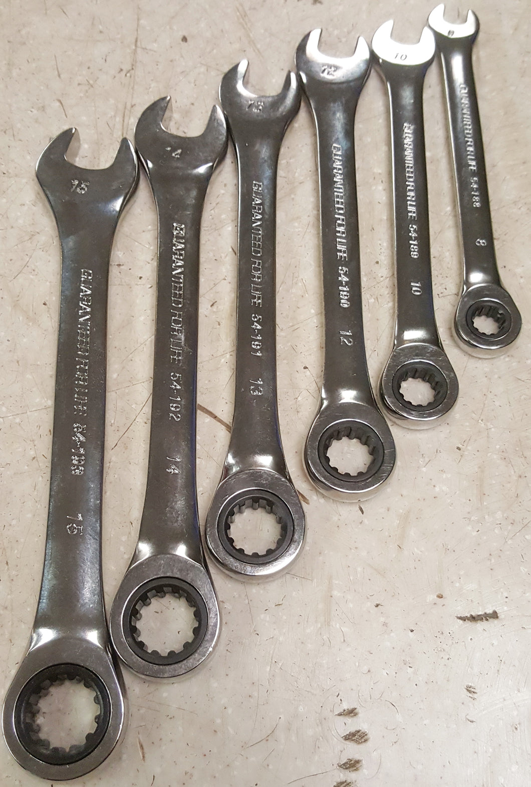 Duralast 64-140 6-Piece Metric Universal Ratcheting Wrench Set (8mm-15mm)