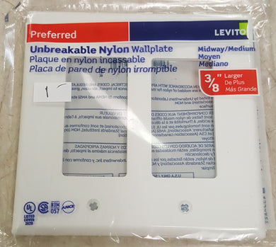 Leviton R52-PJ262-00W Decorative 2-Gang Midway Nylon Decorator/Rocker Wall Plate - White