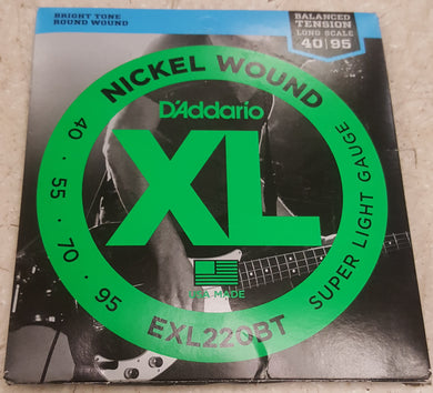 D'Addario EXL220BT Balanced Tension 40-95 Long Scale Electric Bass String Set