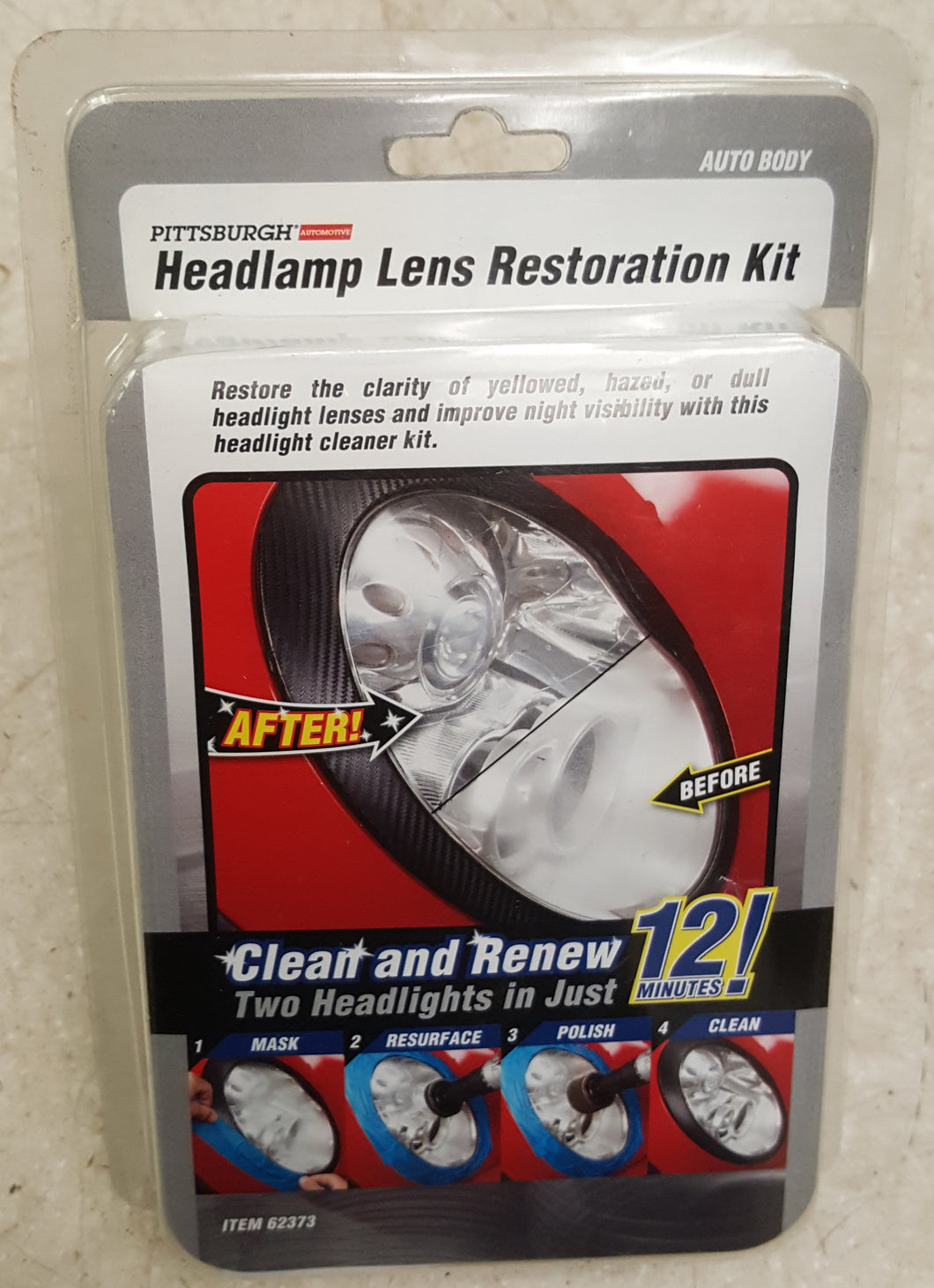Pittsburgh 62373 Headlamp Lens Restoration Kit