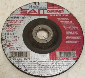 United Abrasives SAIT 20178 6"X 1/4"X 5/8 Grinding Wheel