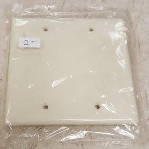 Cooper 2137A Almond 2-Gang Blank Box Mount Wall Plate