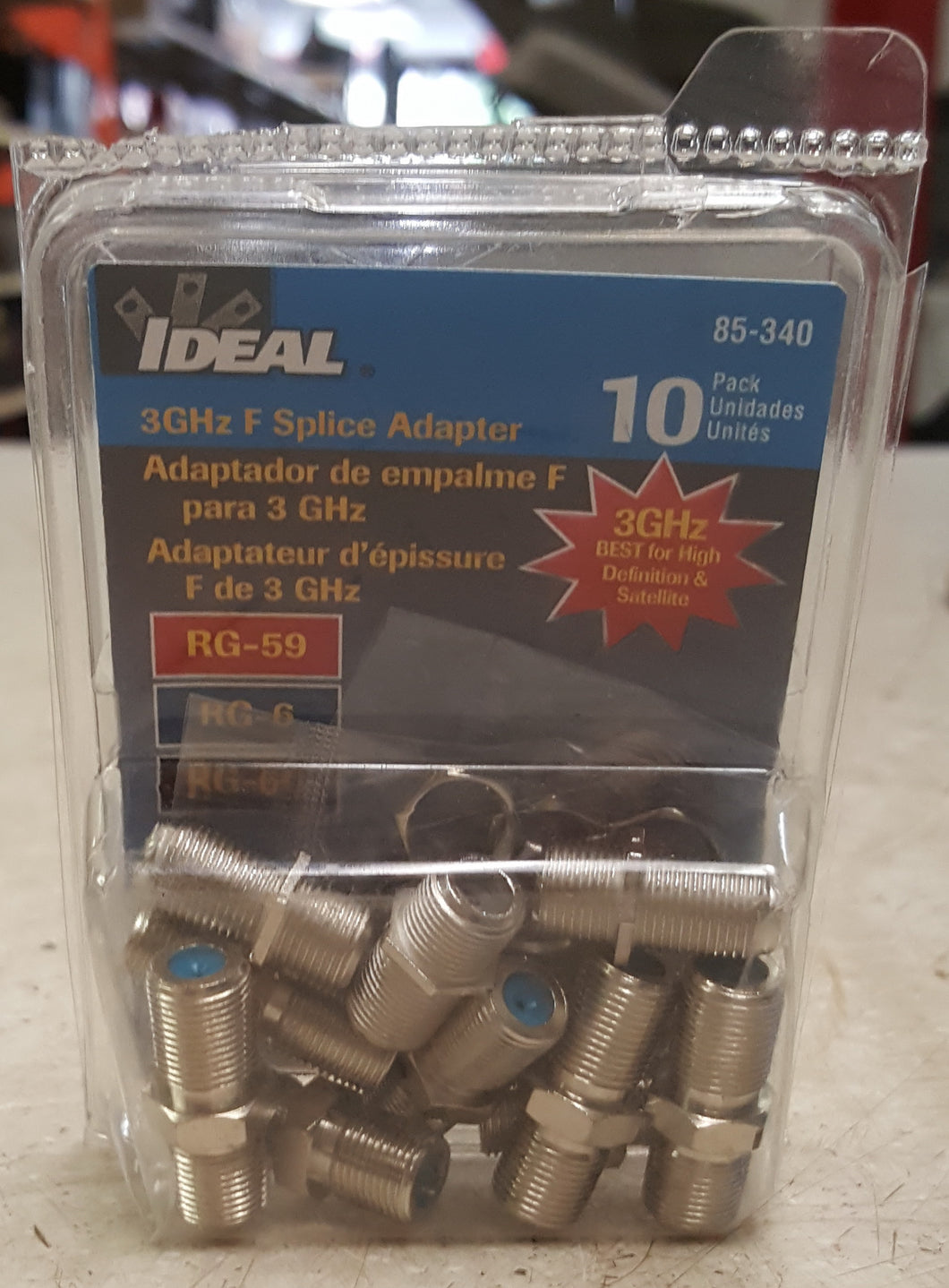 Ideal 85-340 3Ghz F-Splice Adapter 10-Pack
