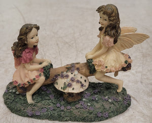1996 Dezine Ltd The Fairy Collection #5801 See-Saw Fairies (Damaged)