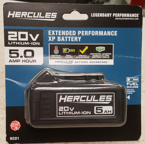 Hercules HD01 57373 20V Lithium-Ion 5.0 Ah Extended Performance Battery