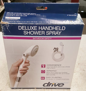 Drive Medical 12037 Deluxe Handheld Shower Spray With Chrome Plated Diverter Valve - White