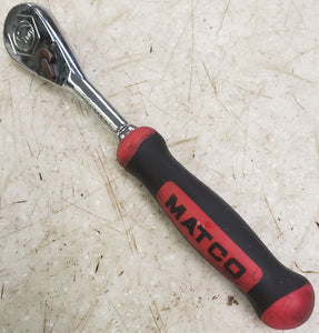 Matco AFR58R 1/4" Drive 6" 88 Tooth Locking Flex Ratchet with Ergo Handle - Red