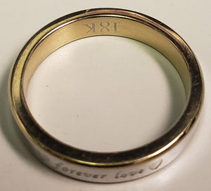 18K and stainless steel "Forever Love" band - size 9