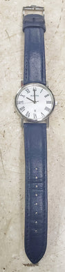Bulova 96M146 American Clipper White Mother-of-Pearl Dial Watch with Blue Strap