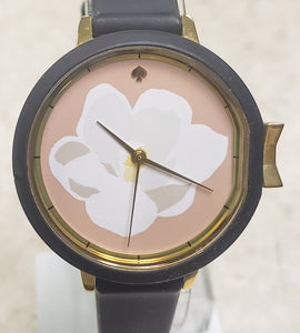 Kate Spade KSW1417 "Live Colorfully" Women's New York Pink Dial w/ Flower Watch With Gold Accent