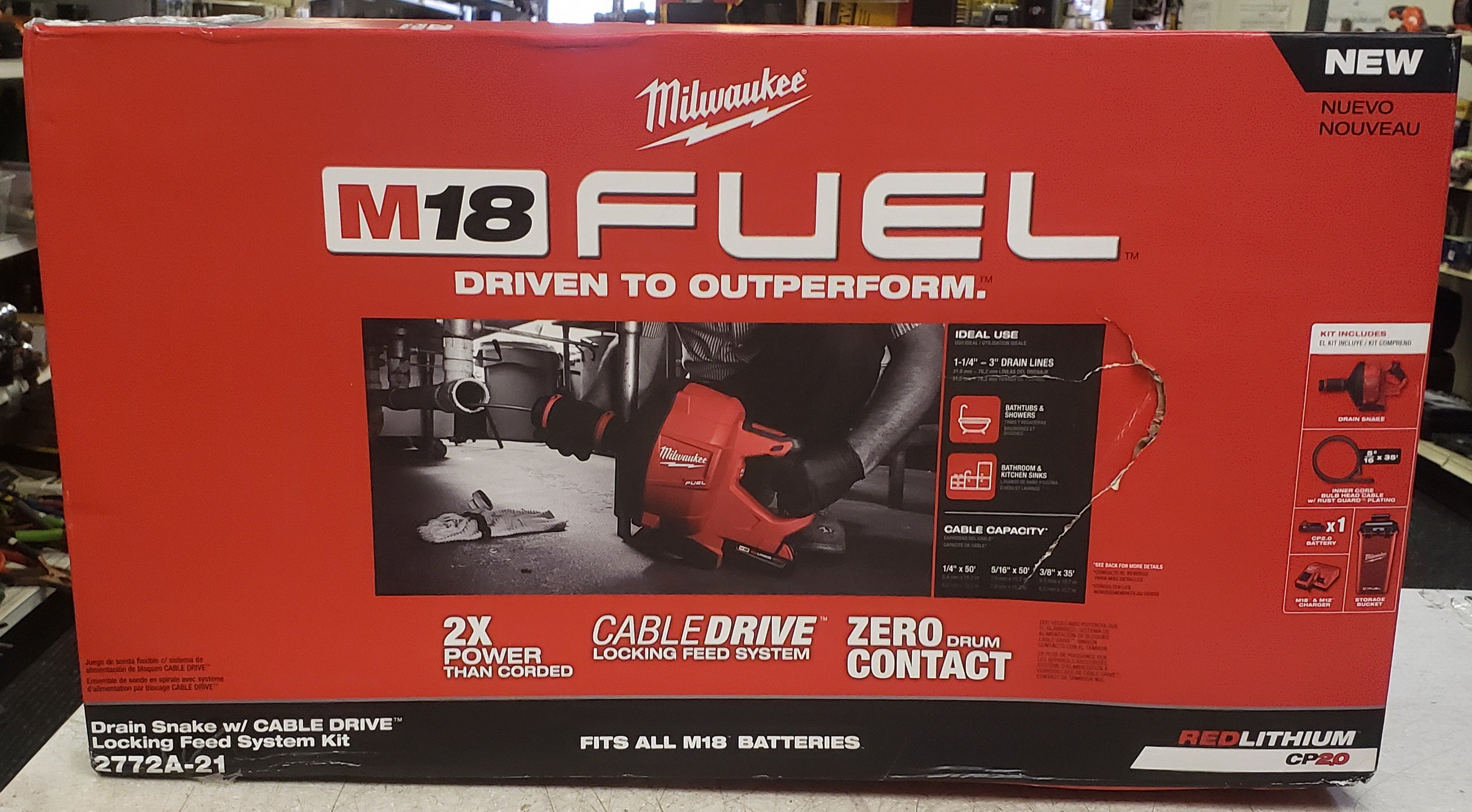 M18 FUEL Drain Snake w/Cable Drive - Tool Only by Milwaukee at