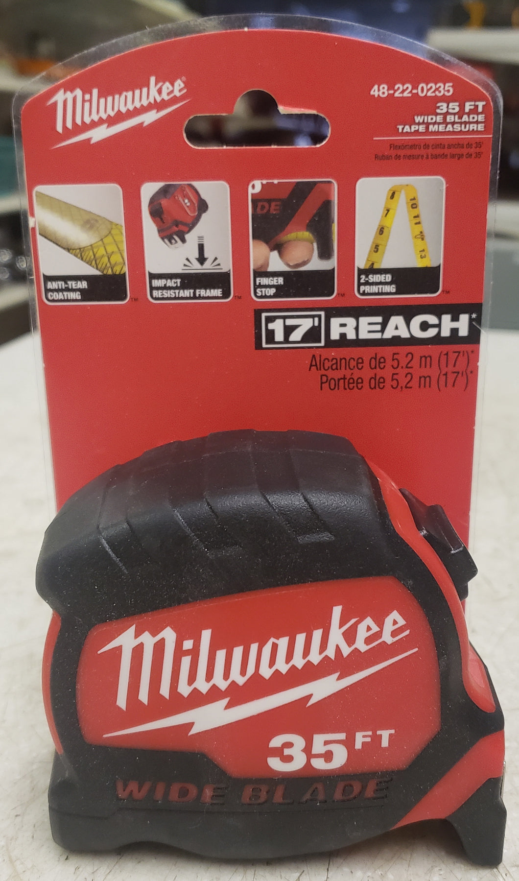Milwaukee 48-22-0235 35 ft. x 1-5/16 in. Wide Blade Tape Measure with 17 ft. Reach