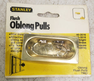 Stanley 40-3516 Solid Brass Sliding Door Oblong Flush Pull 2-Pack