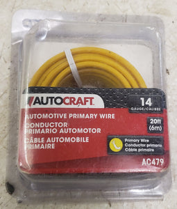 AutoCraft AC479 20' 14-Gauge Yellow Automotive Primary Wire