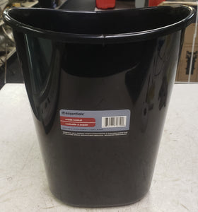 Essentials 7 Qt Plastic Oval Wastebasket - Black