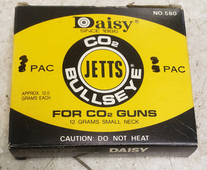 Vintage Daisy 580 Jetts Bullseye CO2 Cartridge 3-Pack