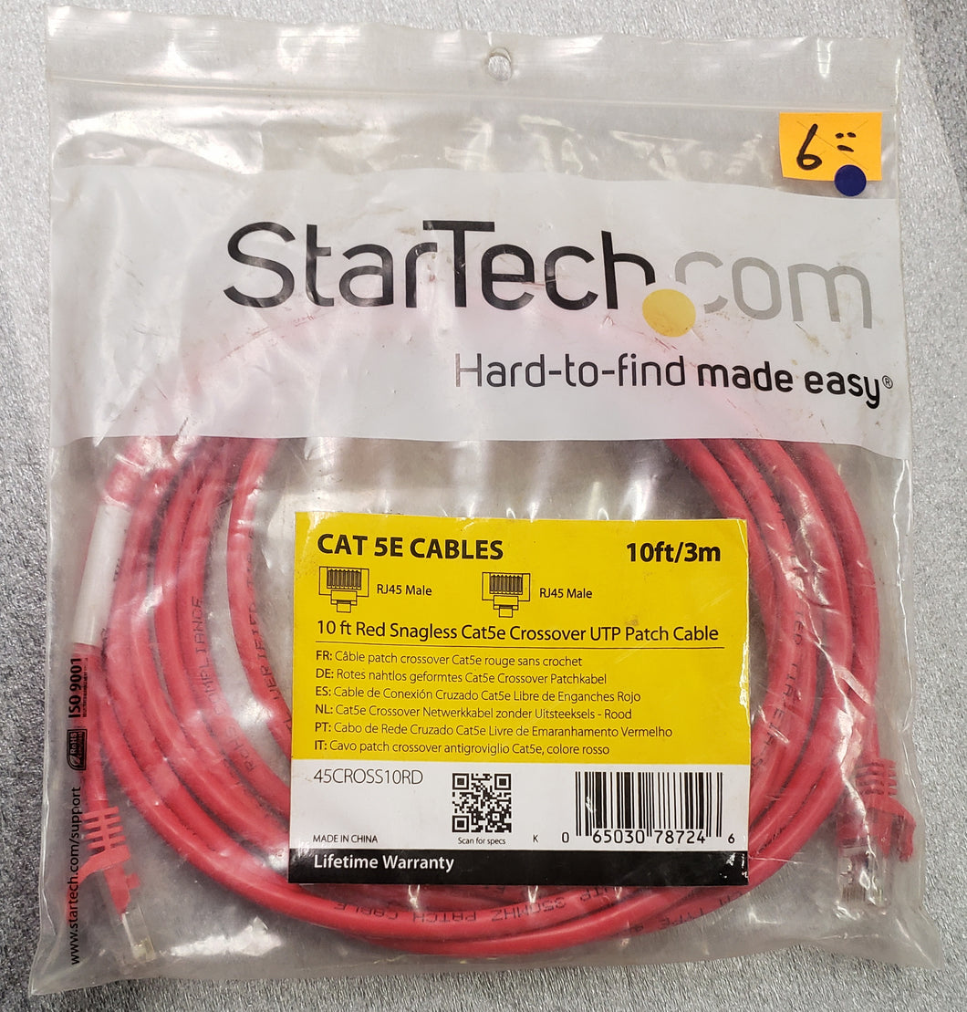 StarTech.com UTP 10' CAT 5e Crossover Cable - Red