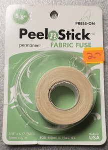 Peel n Stick Permanent Press-On Fabric Fuse 5/8" x 6.67 Yd