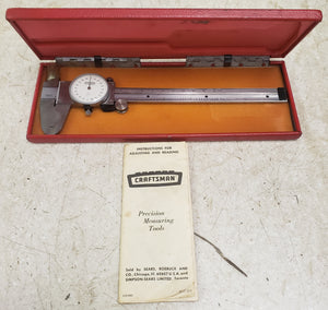 Vintage Craftsman 40172 6" Dial Vernier Caliper with Case