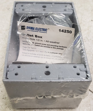 Sigma 14250 18.3 cu in 1-Gang Weatherproof Rectangle Metallic Outlet Box - Gray