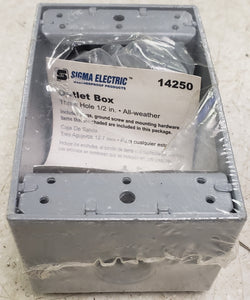 Sigma 14250 18.3 cu in 1-Gang Weatherproof Rectangle Metallic Outlet Box - Gray