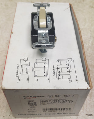 Pass & Seymour Legrand 501-I Spec Grade 15A Single Pole Switch - Ivory 10-Pack