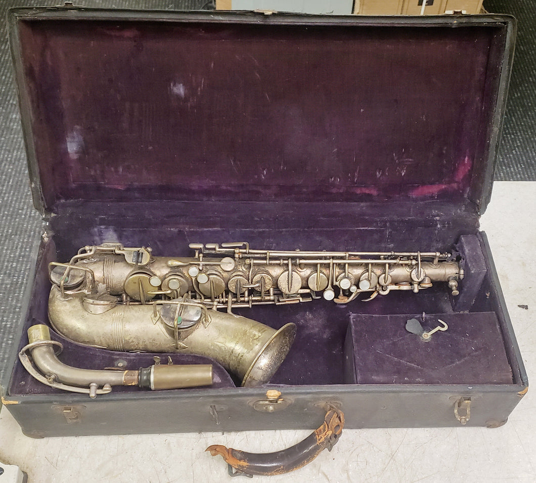 Vintage Early 1920s Martin Concertone Low Pitch Alto Saxophone with Case