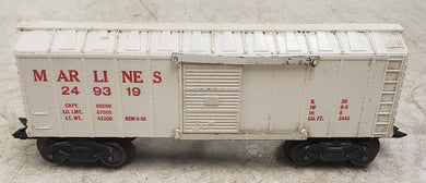 MARX Marlines 249319 O Gauge Railway Train Box Car - White