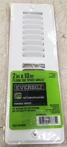 Everbilt E150TSW02X10 2" x 10" 2-Way Steel Toe-Kick Floor Grille - White