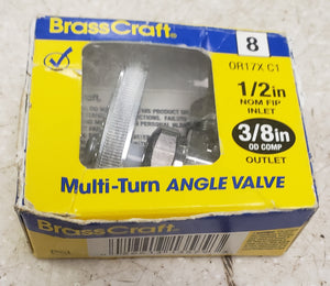 BrassCraft OR17X C1 1/2" FIP Inlet x 3/8" Compression Outlet Multi Turn Angle Valve