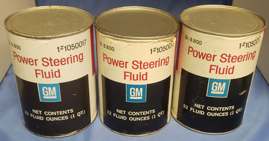 Vintage 1979 GM 1050017 1 Quart Can Power Steering Fluid - 3 Cans