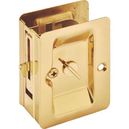 Mintcraft 101-0677 Polished Brass Privacy Pocket Door Latch (2-1/4